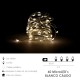 Guirnalda Luces Navidad Microled 60 Leds Color Blanco Calido.Luz navidad interiores IP20 A Pilas (3 AA No Incluidas)