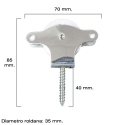 Soporte Zirconio Doble 20 mm. Niquel Mate