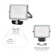 Foco Led Plano 30 Watt. Luz Blanca 4000º K  IP 65 2400 Lumenes Con Sensor de Presencia