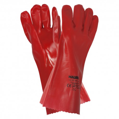 Guantes Pvc Rojo 35 cm. (Par)