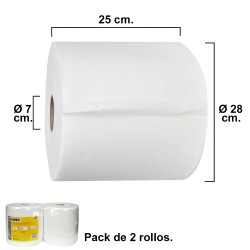 Rollo Papel Secamanos Industrial  800 Servicios Por Rollo (2 Rollos)