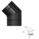 Codo Estufa Liso Vitrificado Negro Premium Ø 150 mm. 45°