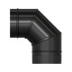 Codo Estufa Liso Vitrificado Negro Premium Ø 175 mm. 90°