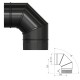 Codo Estufa Liso Vitrificado Negro Premium Ø 175 mm. 90°