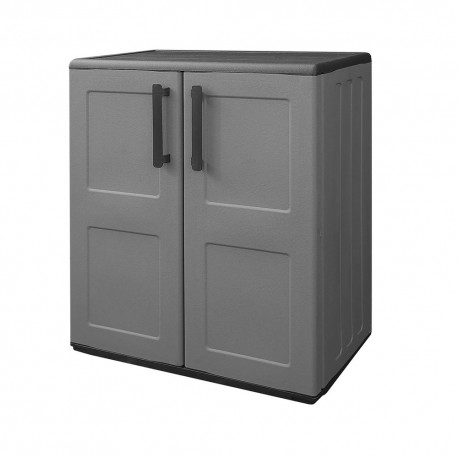 Armario Resina Bajo  68x37x84 cm. Color gris oscuro.