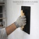 Talocha Plastico 32 x 22 cm. Mango Madera Negra Con Alveolos