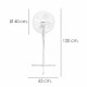 Ventilador Pie Blanco 45 Watt  - 1,2 Metro Alto.
