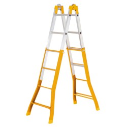 Escalera Aluminio 2 Tramos 7+7 Peldaños. Plegable, Antideslizante, Resistente