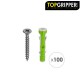 Cubo Tacos Topgripper Bimaterial Con Tornillos Ø 8 mm. 100 Piezas Taco Anclaje Universal, Taco Hormigon, Taco Pladur