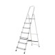 Escalera Aluminio 7 Peldaños Plegable, Uso doméstico, Antideslizante, Ligera y Resistente