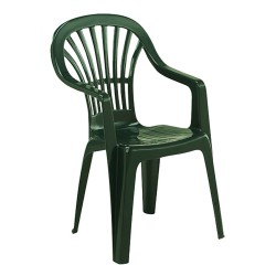 Silla Resina Monoblock Respaldo Alto Verde Zena