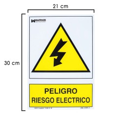 Cartel Peligro Electrico 21x 30 (Alt.) cm.
