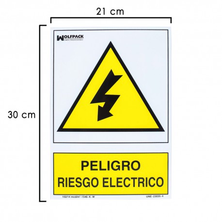 Cartel Peligro Electrico 30x21 cm.